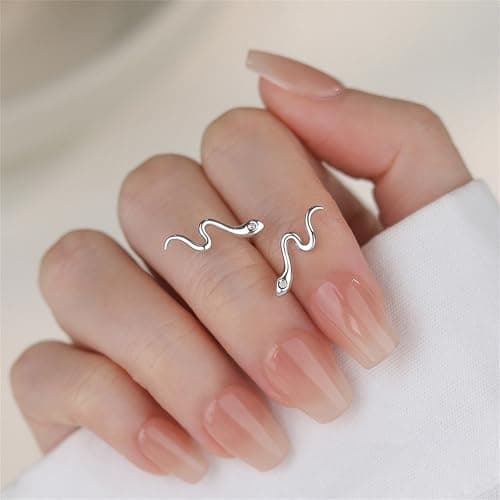 DHZJTSL Small Silver Snake Stud Earrings for Women, Hypoallergenic 925 Sterling Silver Snake Shaped Gothic Goth Earrings, Cartilage Helix Piercing view 4