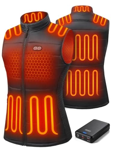Heated Vest for Women with 16000mAh Power Bank, Lightweight Electric Vest | 9 Heating Zones, Dual Switches, 3 Heat Levels, Wind-Resistant, Water-Resistant, Machine Washable — image 1
