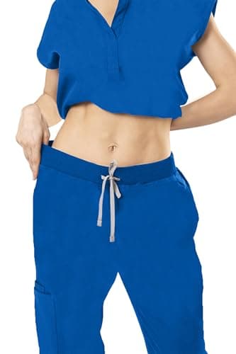 Bovchies Scrubs for Women Set - Sleeveless Stand Collar Scrub Top & Drawstring Jogger Pants, Scrub Set for Nurse Workwear view 4