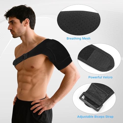 Lallabai Shoulder Brace for Torn Rotator Cuff: Adjustable Shoulder Support Sling for Women and Men Preventing Dislocation and Strains - Pain Relief for Right/Left Arm (Large) view 4