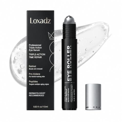 Under Eye Brightener Roller - Caffeine & Retinol Eye Serum for Dark Circles, Puffiness & Fine Lines, Travel Essential Vegan Skincare, Cooling Eye Massage, Dermatologist-Tested, 0.52 fl oz — image 1