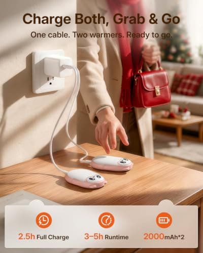Panda Hand Warmers Rechargeable 2 Pack, Electric Hand Warmers view 3