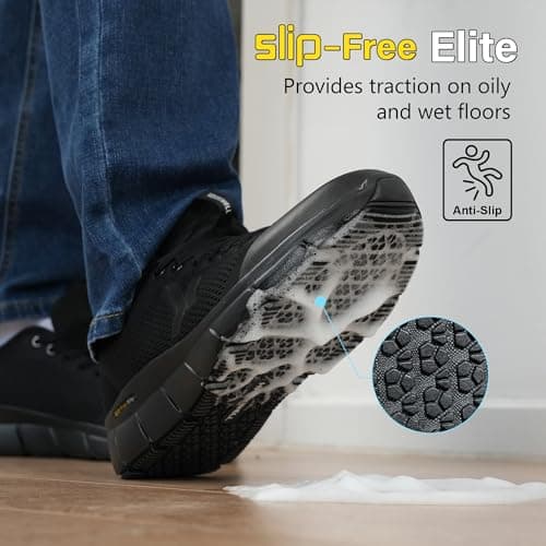 Hawkwell Men's CrewStep Elite Non Slip Work Shoes Slip Resistant Food Service Shoes Lightweight Chef Kitchen Restaurant Casual Walking Sneakers view 3