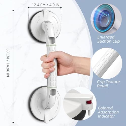 Upgraded Version Grab Bars for Bathtubs and Showers Suction Grab Bar, Heavy Duty Safety Shower Grab Bars for Seniors and Elderly, Handicap Bars for Bathroom Waterproof view 2