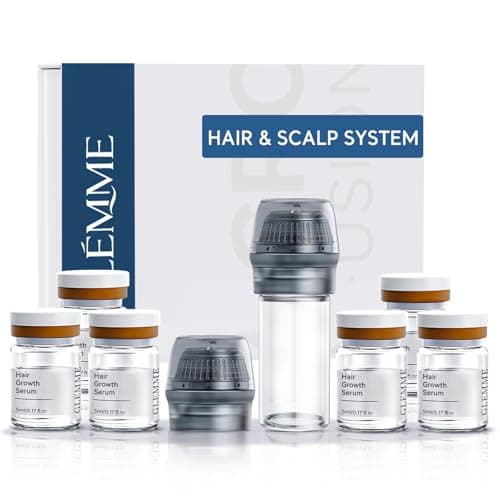 Micro Infusion System for Hair Scalp Care, Titanium Microneedle Derma Stamp with Biotin Peptides Serum, 0.25mm Cosmetic Stamp At-Home Scalp Treatment for Fuller, Thicker-Looking Hair view 1