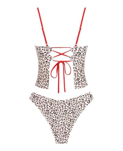 ZAFUL Cute Tankini Swimsuits for Women Retro Y2K High Cut Two Piece Bathing Suit 2026 Beach Swimwear view 4