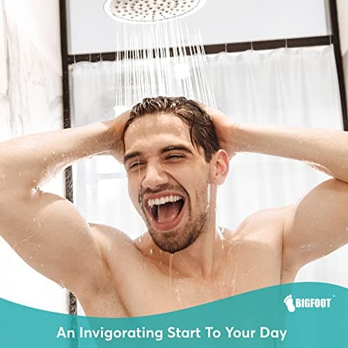 BigFoot Shower Curtain Liner – 72 x 72 PEVA Heavy Duty Shower Curtain with Rustproof Metal Grommet and 3 Magnetic Weights – Odor Free and Compatible with Standard Showers, Clear view 6