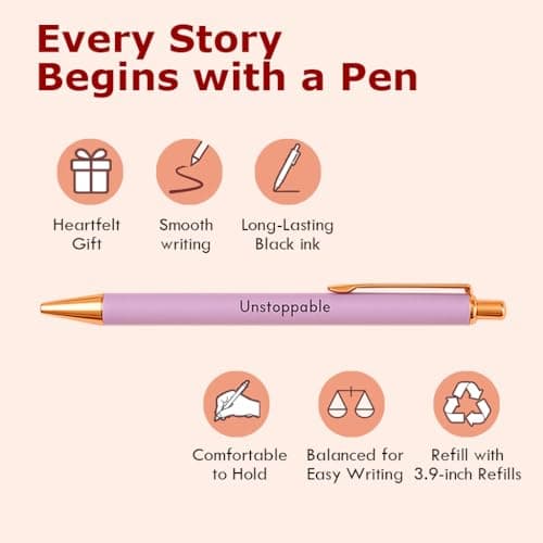 Luxeviss 3 Pcs Inspirational Pens Quotes Ballpoint Pen with Stylus Tip Gifts for School Coworkers Office Supplies Black Ink view 3