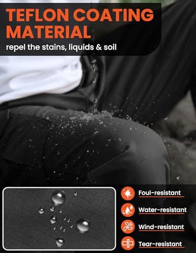 DURAWERK Men's Cargo Pants, Water Resistant Work Pants, Durable Ripstop Tactical Pants, EDC Hiking Pants, Hunting Pants view 7