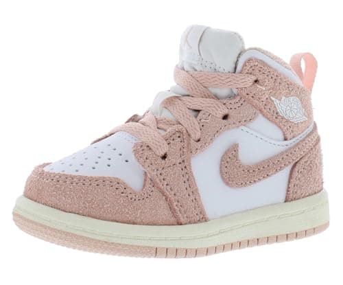 Jordan 1 Mid Se Infant/Toddler Shoes Size 8, Color: White/Legend Pink