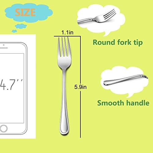 LIANYU 6-Piece Toddler Utensils Forks, Kids Silverware Forks for 2-10 Year Old, Children Cutlery Flatware Set, Kids Child Utensils for Home Preschools, Dishwasher Safe view 3