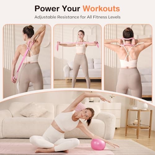 Vanlgs Pilates Kit 13Pcs Home Pilates Essentials Workout Kit with 13" Ring, 10" Ball and Resistance Bands for Women at Home Pilates Equipment Set for Beginners view 5