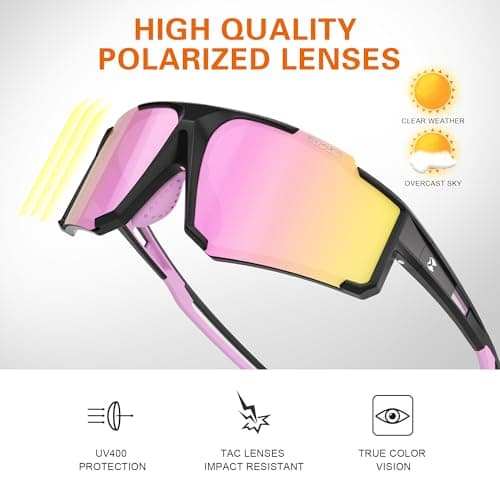 suoso Polarized Sports Sunglasses Men: UV400 Running Sunglasses for Women, Lightweight Fishing Baseball Cycling Glasses TR90 view 3