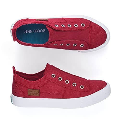 JENN ARDOR Womens Slip On Fashion Sneakers No Laces Comfortable Casual Low Canvas Sneakers Flats Walking Shoes view 4