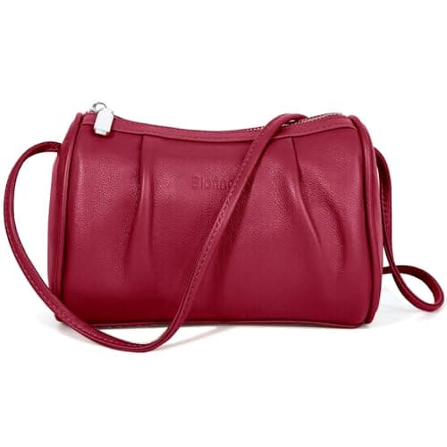 Women's Genuine Leather Small Crossbody Bag Barrel Hobo Purse for Evening Dating Weekend Casual Light Outings — image 1