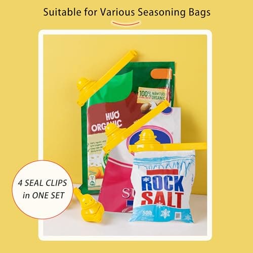 4 Pack Set Yellow Duck Shaped Chip Clips Food Bag Sealing Clips Keeping Food Fresh, Easy to Use and Store, Ideal for Various Seasoning And Food Bags Piping Bag Clips Bag Clips Bag Clips For Food view 3