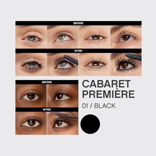 Vivienne Sabó Cabaret Premiere Black Mascara, Volume and Length, Defining, Curling, No Flaking, No Clumping, Smudge Proof, Washable, Cruelty-Free, Made in Europe, (01 Black), 0.3 Fl Oz, 1 Pack view 2