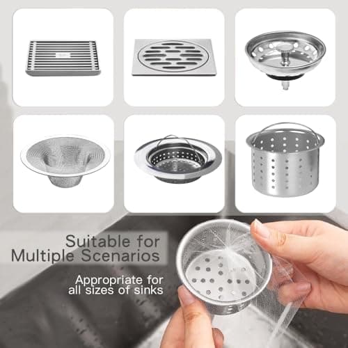300 PCS Kitchen Disposable Mesh Sink Strainer Bag and PP Extraction Box Fits Sink Strainer Elastic Anti-Clogging Eco-Friendly Sink Drain Strainer Collecting Kitchen Food Waste Garbage view 3
