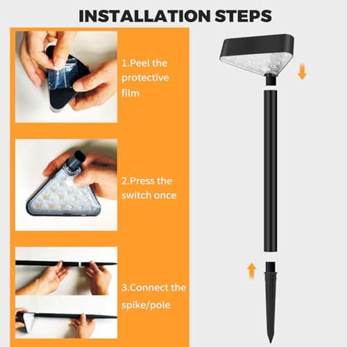 Fashlits 8 Pack Solar Pathway Lights Outdoor, Bright LED Solar Landscape Lights, Waterproof Solar Garden Lights for Yard, Patio, Walkway, Lawn, Driveway(Warm White, 8 Pack) view 4