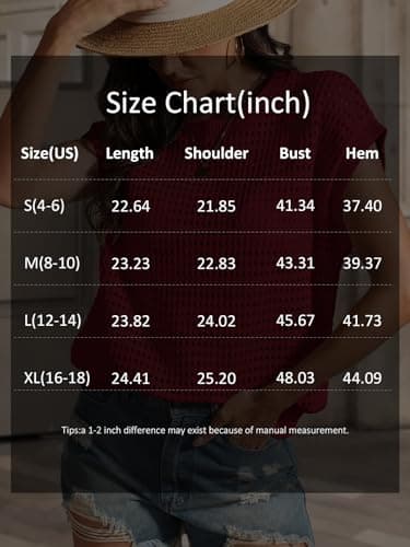 ATHMILE Womens Spring Tops Summer Shirts Beach Vacation Crochet Cap Sleeve Knit Sweater Pullover Cute Fashion Clothes view 6