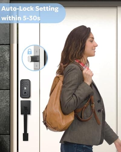 BE-TECH Keyless Entry Door Lock with Keypad - Smart Digital Deadbolt for Front Door with 2 Keys, Electronic Door Lock with Anti-Peeping Code, Auto-Locking, One-time Password for Customer, Black view 6