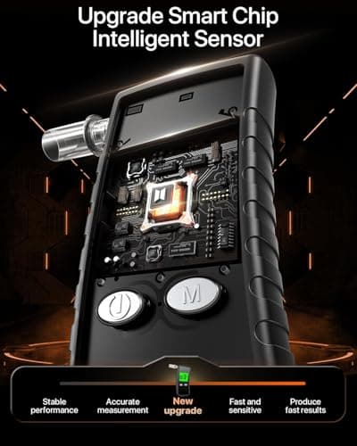 2026 Upgraded Breathalyzer,Breathalyzers for Alcohol with LCD Digital Display,Alcohol Breathalyzer Tester for Home Use,Portable Breathalyzer with 10 Mouthpieces and Carrying Case view 2