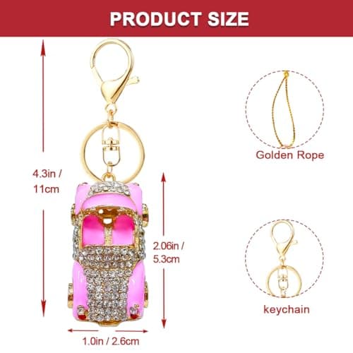 Pink Car Ornaments with Rhinestone view 3
