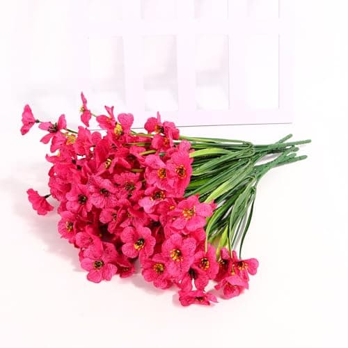 DOMMARE Rose Artificial Flowers for Outdoors Fake Faux Plant, Uv Resistant Silk Flowers Daisies Decoration for Wedding Window Boxes Indoors Gardens Summer Home Easter Mother's Day Decor, 12 Bundles view 7