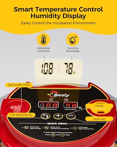 Incubator for Hatching Eggs,Automatic Turning,Temperature and Humidity Control Display,360° Viewing for Chicken, Duck, Quail Eggs, Ideal for Farm, Classroom, Home Use,2025 Upgraded 12 Egg Incubators view 2