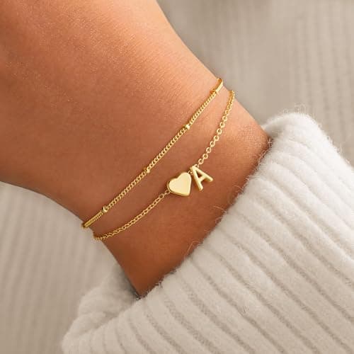 M MOOHAM Stocking Stuffers for Kids Teens Girls Women, Letter A-Z Bracelet view 2