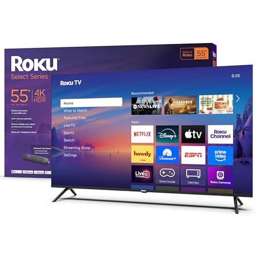 Roku Smart TV – 55-Inch Select Series, 4K HDR TV – Roku TV with Enhanced Voice Remote – Flat Screen LED Television with Wi-Fi for Streaming Live Local News, Sports, Family Entertainment — image 1