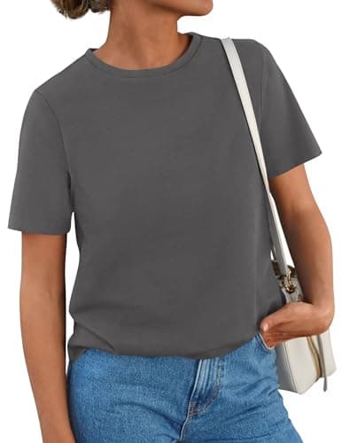 PRETTYGARDEN Womens Short Sleeve Tops Summer 2026 Casual Crewneck Cotton Basic Tee Shirts Fashion Clothing Spring Outfits — image 1
