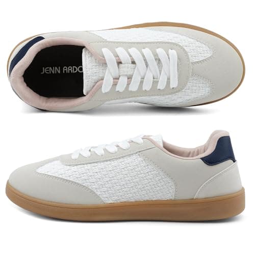 JENN ARDOR Lightweight Sneakers for Women Fashion Lace-Up Tennis Shoes Casual Comfortable Non-Slip Work Walking Everyday Shoes view 5