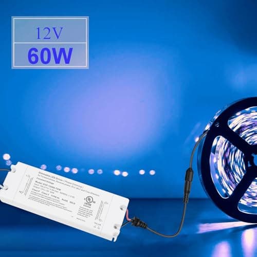 LED Driver 60W Triac Dimmable, Power Supply 100-277V AC to 12V DC, Low Voltage Transformer for Strip Lights, Compatible with Most Lutron & Leviton dimmers, UL Class 2/P Listed view 5