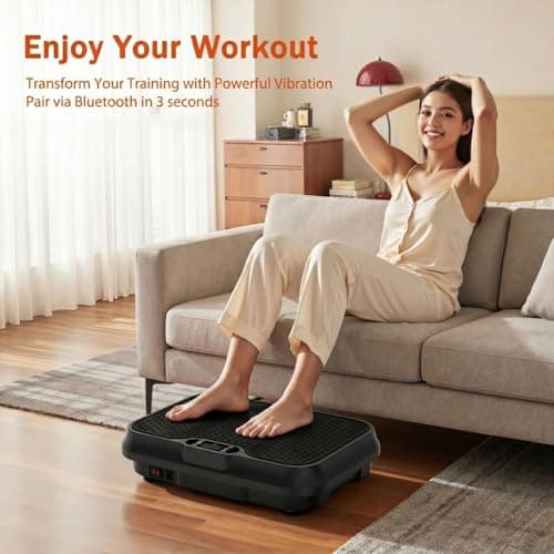 Vibration Plate Exercise Machine, Compact Vibrating Plate for Lymphatic Drainage, Vibration Plates for Weight Loss for Women Men, 400 Lbs Capacity Shake Plate Full Body Workout Machine for Home Gym view 2