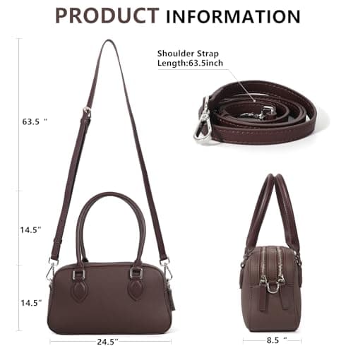 Genuine Leather Handbag for Women, Small Top Handle Satchel Crossbody Purse with Adjustable Strap, for Travel Daily Fashion view 3