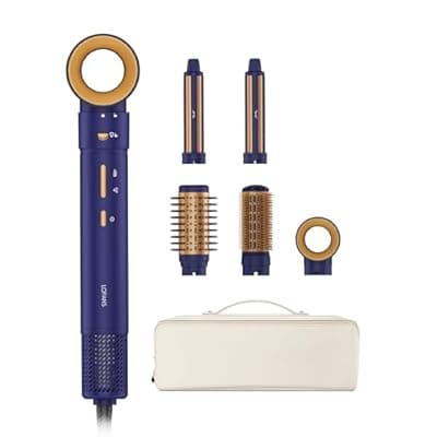 5 in 1 Multi Hot Air Styler Wrap, 110,000 RPM High-Speed Hair Dryer Brush with Auto Wrap Curlers & Blow Dryer Brush, Fast Drying & Frizz-Free Styling, No Heat Damage for Women