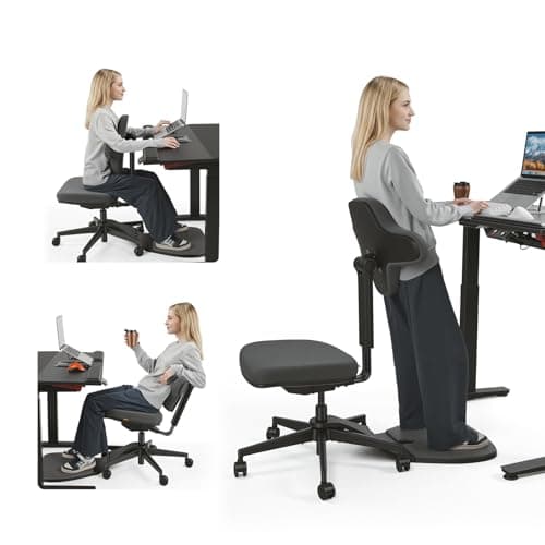 Newtral Standing Desk Chair, Standing Mate Chair for Sit-Stand, Ergonomic Leaning Perch Chair with Anti-Fatigue Mat, Standing Desk Stool, Horse Saddle Chair, Height Adjustable Home Office Posture Seat — image 1