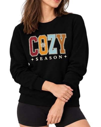 Aiyino Women's Christmas Cozy Season Retro Graphic Sweatshirt view 5