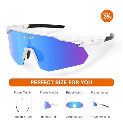 suoso Polarized Sports Sunglasses for Men: Women UV Protection youth Cycling Running Baseball Sun Glasses Softball Goggles view 4
