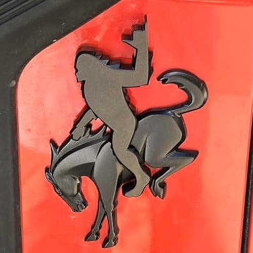 Bronco Sasquatch Emblem Overlay Decal, 3x4 Inch, Black Metallic, Weather-Resistant 3M Adhesive, 2021-2025 Models (Black Metallic, Shaka Sign & Horse Set) view 2