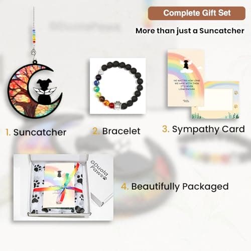 GDuolaPaws Dog Memorial Suncatcher Gift Package with Sympathy Card, Personalized Dog Grief Gift with Pet Name Date for Dog Loss, Pet Passing Away Gift for Dog Death (LifeTree) view 2