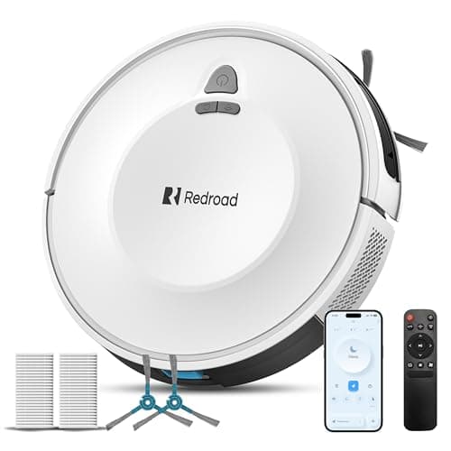 Redroad Robot Vacuums,10KPa Robotic Vacuum Cleaner with Mapping,Lidar Navigation&Obstacle Avoidance,150mins Robot Vacuum with App/Alexa/Remote,Tangle-Free Pet Hair,Self-Charging for Hard Floor/Carpet view 1