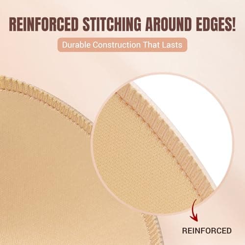 ElaGlow Bra Inserts 4 Pairs, Sports Bra Pads Inserts for Women, Sew in Bra Cups for Dresses, Bathing Suit Inserts (Large, Beige) view 4