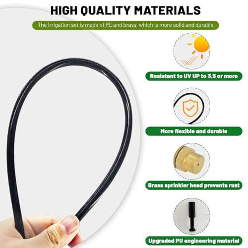 Thiswing 360° Adjustable Drip Irrigation System - 50 FT Garden Watering System with 16 Nozzles, Raised Bed Sprinkler Irrigation System, Garden Mister for Yard, Lawn, Plants, 5/16" Tubing view 4