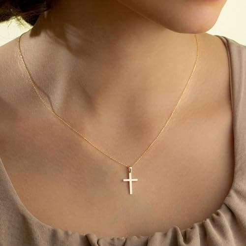 JNZSSWHJJH Easter Basket Stuffers - Cross Necklace for Women 18K Gold Plated Cross Necklace Dainty Gold Necklace for Women Teens Girls Gold Jewelry Easter Religious Christian Gifts view 5