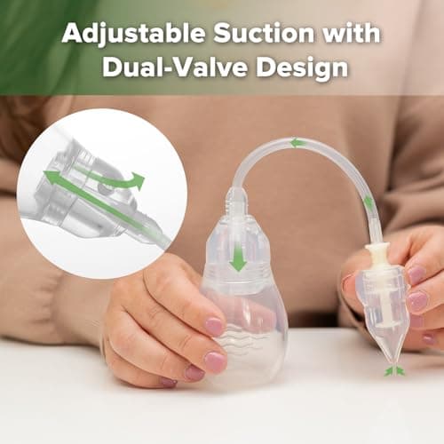 haakaa Silicone Nasal Aspirator for Baby – Baby Nose Sucker, Swan Neck Nasal Aspirator with Anti-Backflow Valve, BPA-Free Nose Cleaner, 12m+ view 3