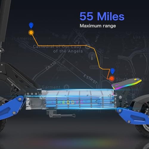 REDDYDY RD2 Off-Road Electric Scooter for Adults, 5000W Dual Motor, 60V 25Ah, Up to 50 MPH, 55 Miles Long Range, 10.5" Pneumatic Tires, Foldable Commuter E-Scooter view 5
