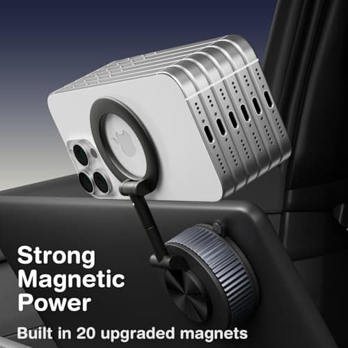 YIUS Magnetic Car Phone Holder for Magsafe [78+LBS Strongest Suction & 2400gf Magnetic] 360° Adjustable Phone Mount, Car Accessories for Tesla for iPhone 17 Pro Max 16 15 14 13 12 Air Plus view 4