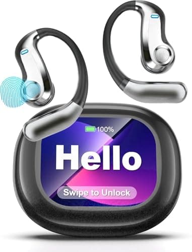 Real-Time AI Translation Earbuds 168 Languages Translator Earphones, Audifonos Traductores Inglés Español, Bluetooth 5.4, OWS Open Ear & LCD Touch, Translating Device for Travel Meetings Learning — image 1